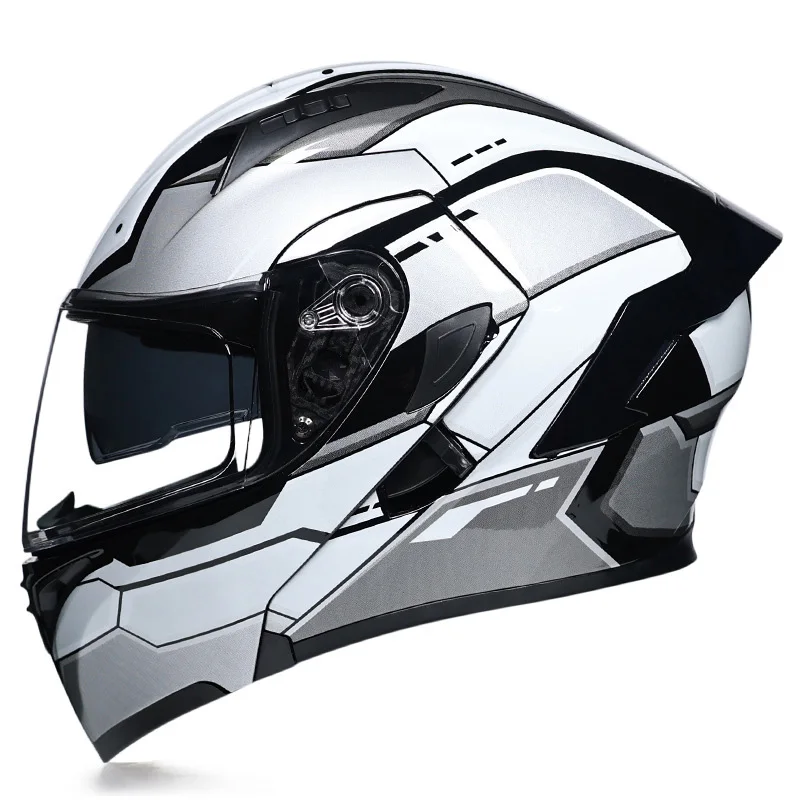 Motorhelm Dot Goedgekeurd Flip Up Moto Helm Met Dubbele Vizier Modulaire Full Face Helm Volwassen Mannen Cascos Para Motos