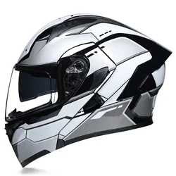 DOT Approved Motorcycle Helmet Flip Up Motocross Helmet with Dual Visor Modular Full Face Helmet Adult Men Cascos Para Motos