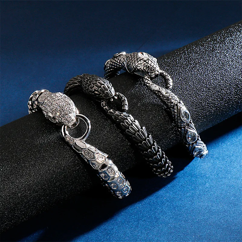 

Damo Heavy Fashion Punk Viking Snake And Skull Chain Bracelet Necklace Men Women Stainless Steel Choker Jewelry Gifts Wholesales