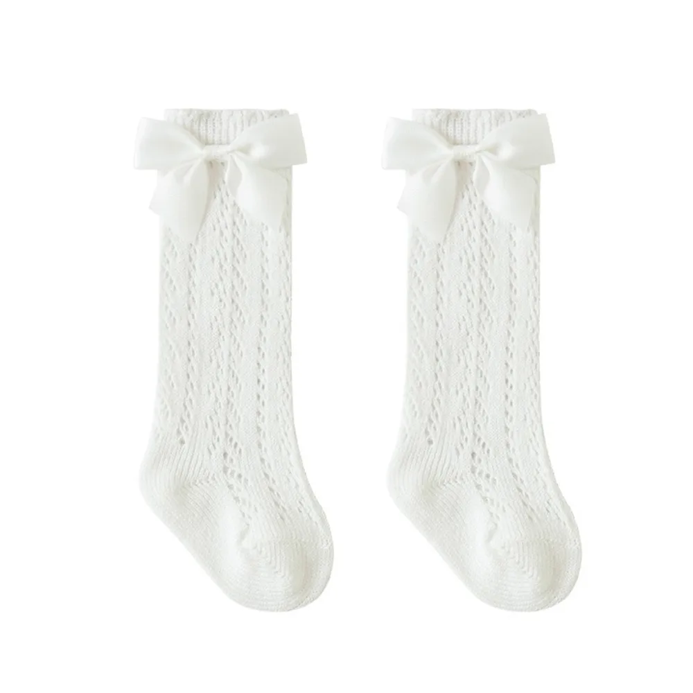 

Warm Bowknot Girl's Cotton Socks Soft Sweet Children Long Tube Socks Elastic Breathable Toddler Hosiery Lolita