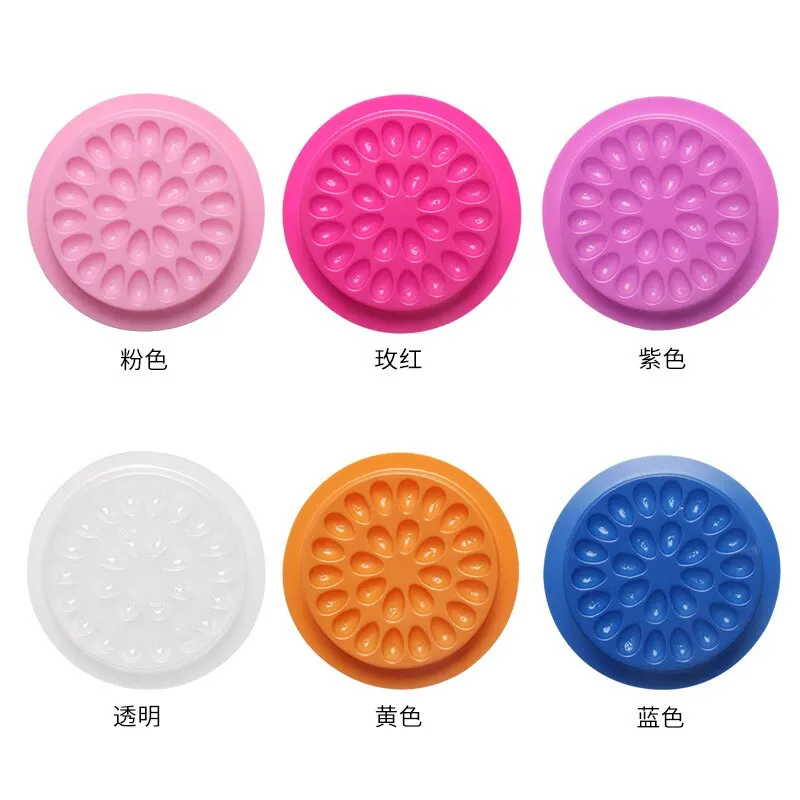 100pcs Eyelash Glue Holder Eyelashes Extension Supplies Adhesive Pallet Gasket Eye Lashes Tray Plastic Pads Makeup Tool