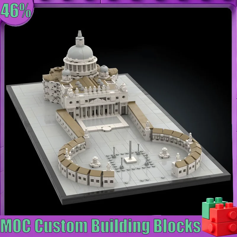 1445PCS Saint Peter's Basilica MOC Model Custom Puzzle Architecture DIY Assembly Educational Toy Gift Collection Display Blocks