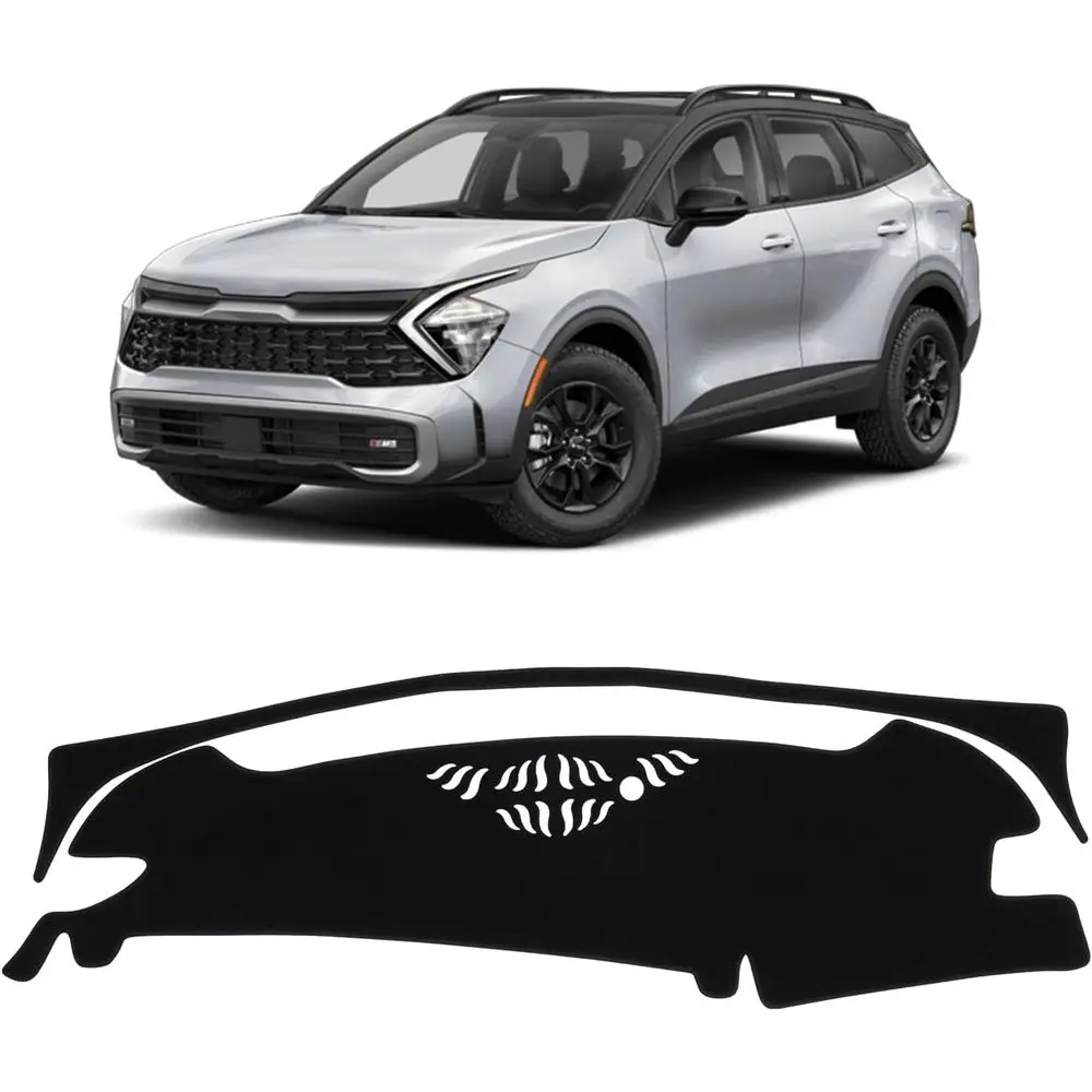 

Чехол для приборной панели KUST Black Dash Cover для Kia Sportage (Hybrid)/NQ5 2023 2024 2025, полиэстеровый, нескользящий, для центральной консоли, I