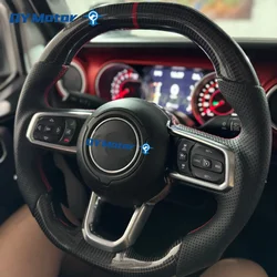 Heated Carbon Fiber Car Steering Wheel Perforated Leather For Jeep Wrangler JL 2018-2023 Models Sport Wheel