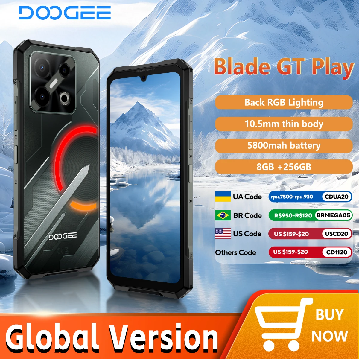 DOOGEE Blade GT Play 5G Rugged Phone 20GB+256GB 6.72” FHD+ 120Hz  Dimensity 7025 LED Light Effect  50MP AI Camera