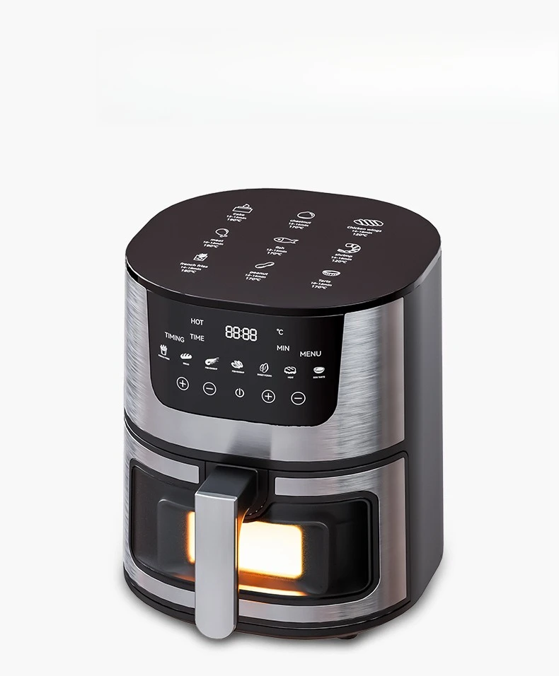 Intelligente Heißluftfritteuse aus Edelstahl, 7 l, Haushaltsofen, Touch-Elektrofritteuse