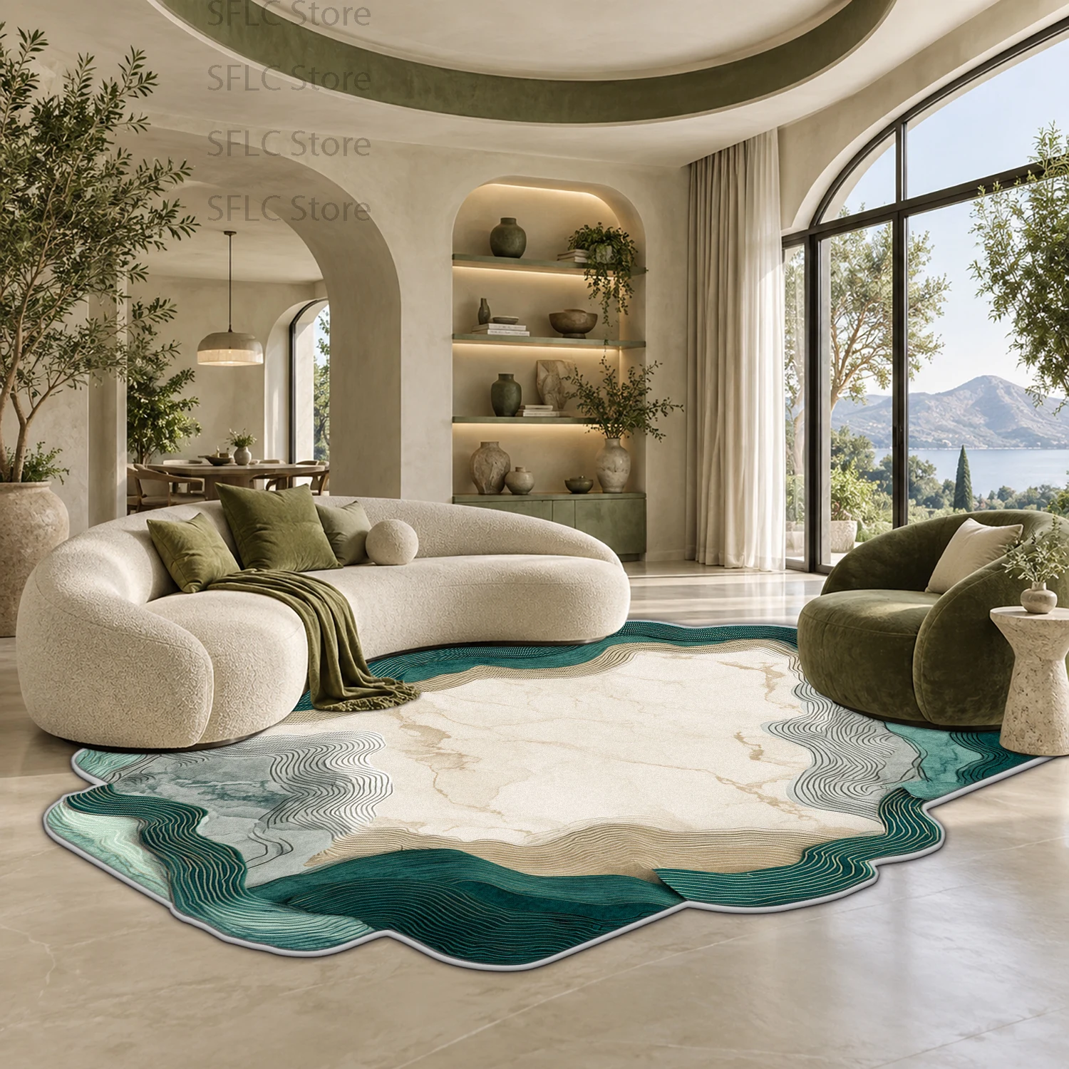 Light Luxury Abstract Simple Style Living Room Modern Mat Non-Slip Washable Bedroom Home Decor Rug Soft Plush Study Floor C