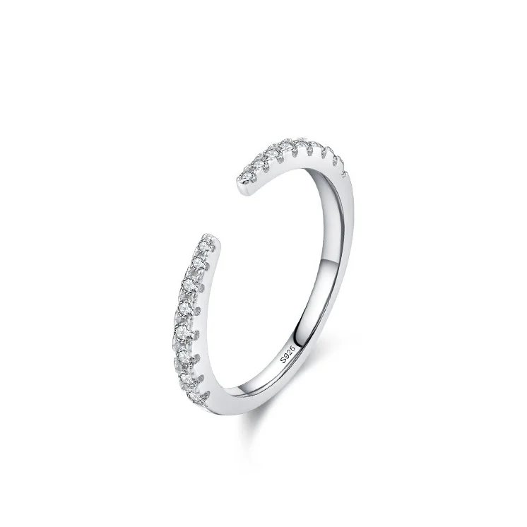 

European American Design Fashionable Women 925 Sterling Silver Opening Ring