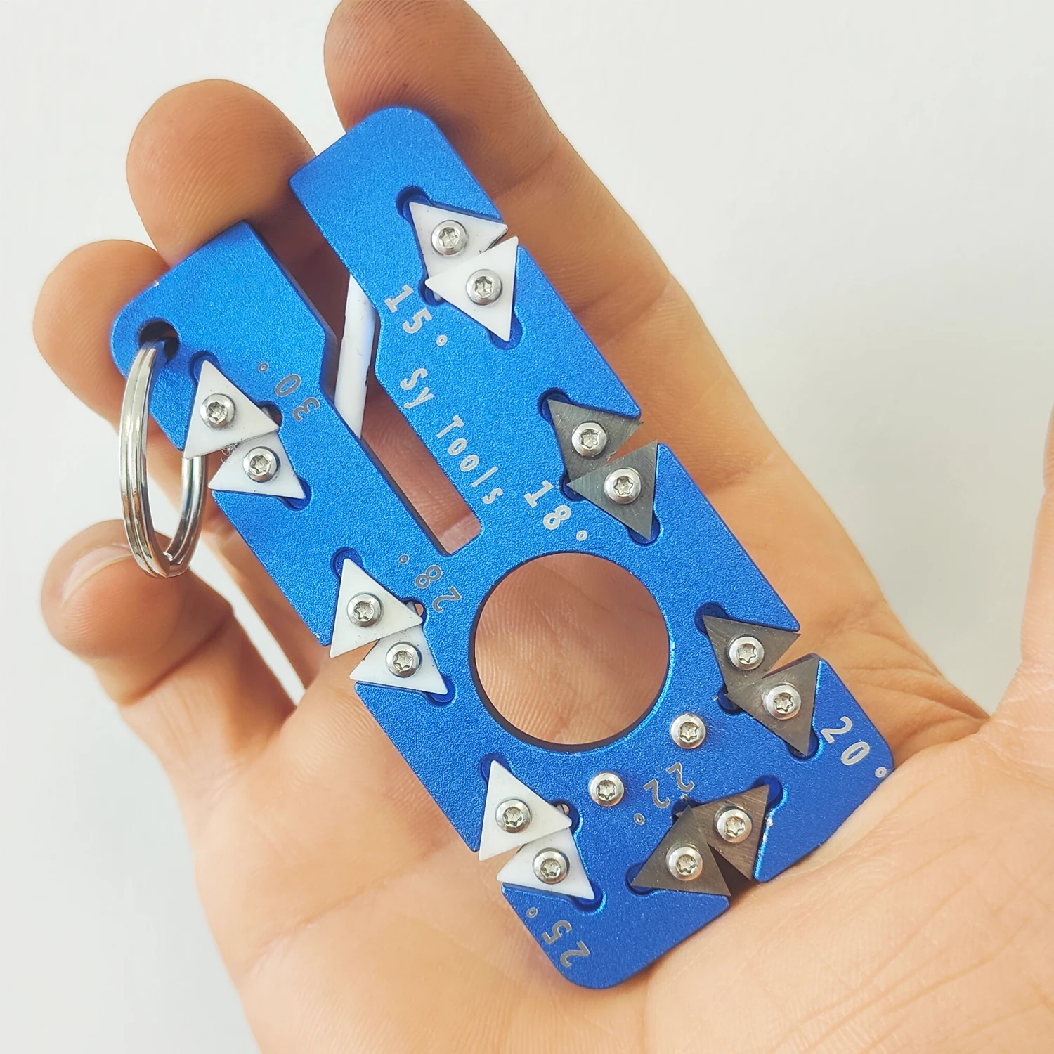 Tragbarer 7-Winkel verstellbarer Messerschärfer, 15-30 ° , Keramik- und Wolframstahl, Aluminiumlegierung, für Küchen- und Außenmesser