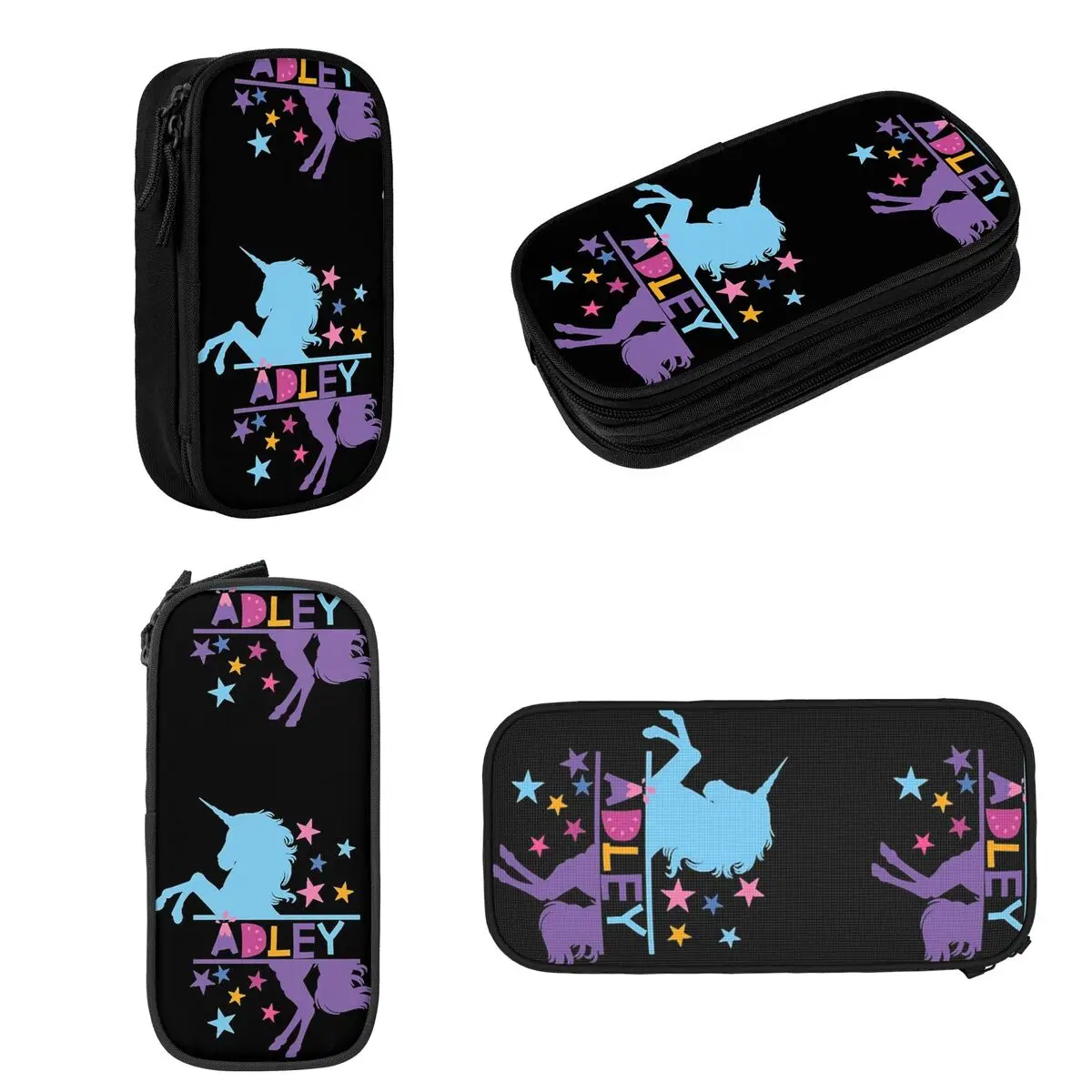 Imagem -02 - Adley Unicorns Estojos para Crianças Grande Armazenamento Pen Bags Pen Box Lápis Pouch para Meninos e Meninas Estudantes Papelaria Escola e Escritório