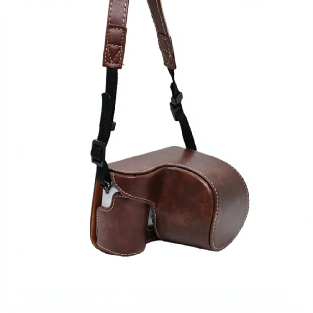 Durable Leather Camera Case For Sony A5000 A5100 NEX3N Protective Bag Cover Skin With Shoulder Strap Accessory Pack