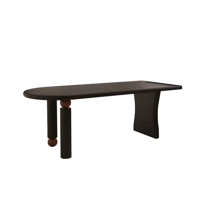 

Rectangle log dining table household small apartment