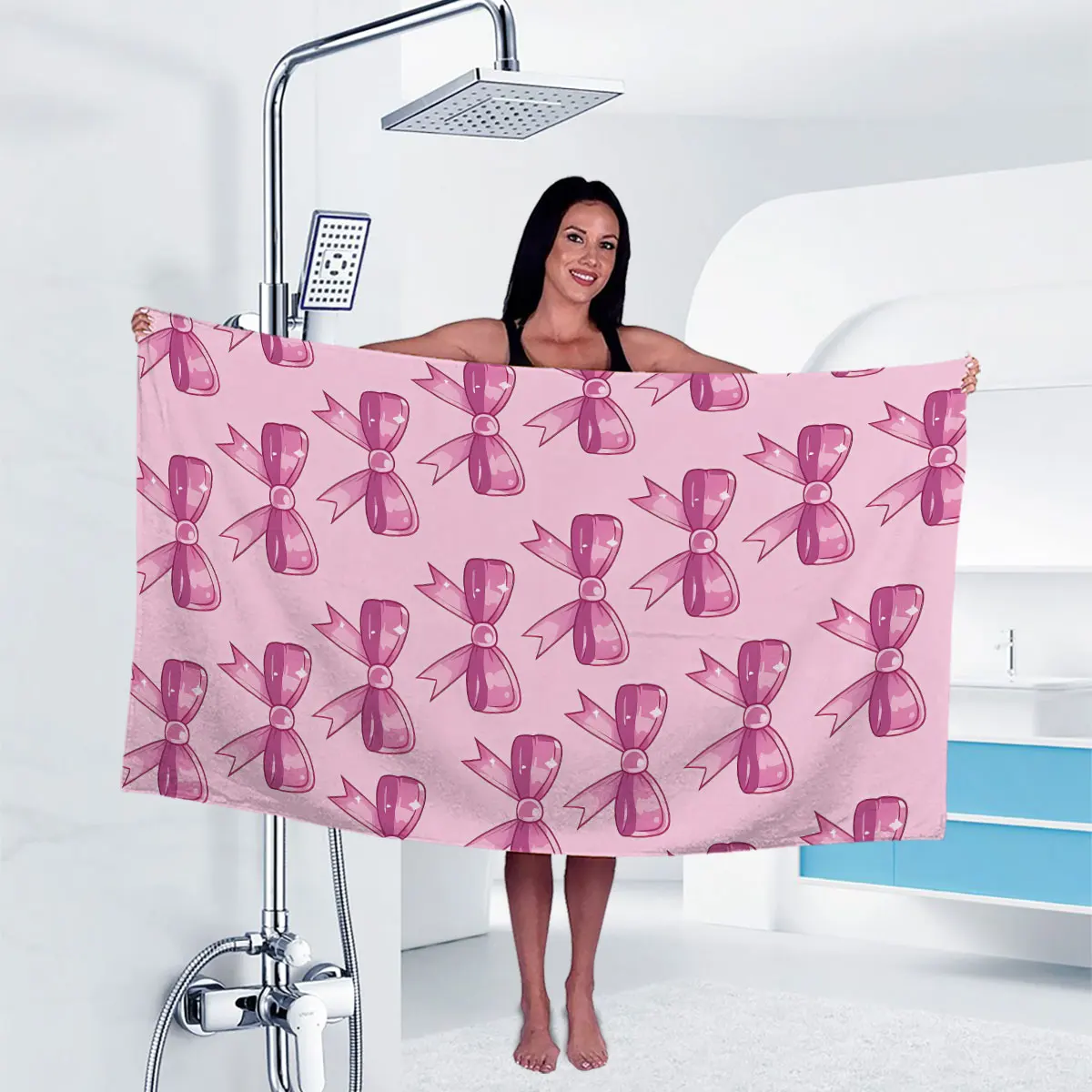 Pink Ballet Dancer Beach Towel Microfiber Sand Free Quick Dry Cute Ballerina Princess Dance Oversized Pool Bath Towel