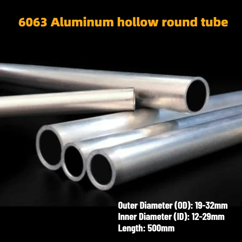 6063 Aluminiumlegierungsrohr 500 mm Außendurchmesser 19-32 mm Innendurchmesser 12-29 mm Rundrohr für Fensterrahmen, Solarmontage, Automobilindustrie – Detail 1