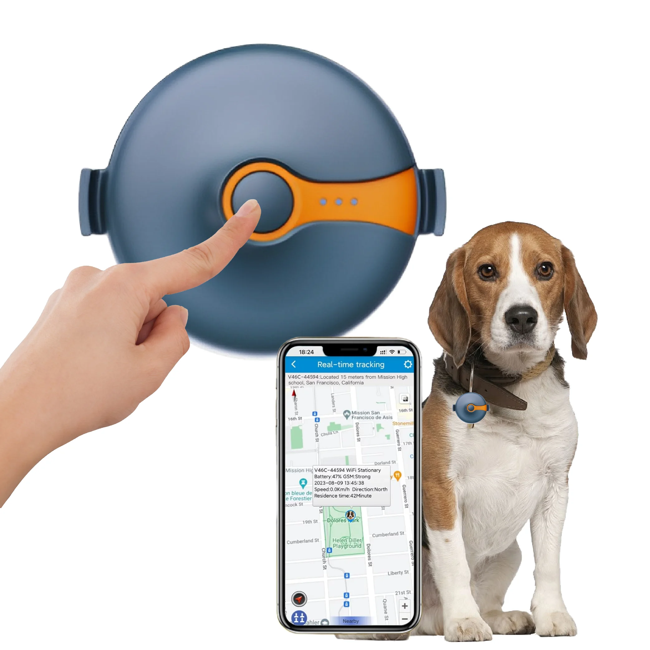 hit productReal-Time 4G GPS Pet Tracker for Dogs IP67 Waterproof GPS Location Smart Activity Tracker Unlimited Range Smart Pet T