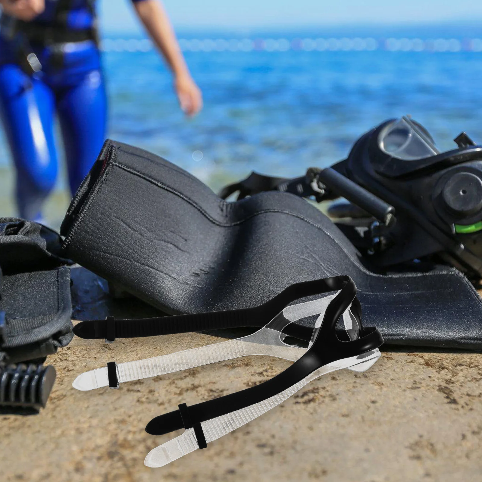 

2Pcs Silicone Dive Mask Strap Comfortable Universal Replacement Snorkel Scuba Diving Goggle Strap Durable Flexible Fit