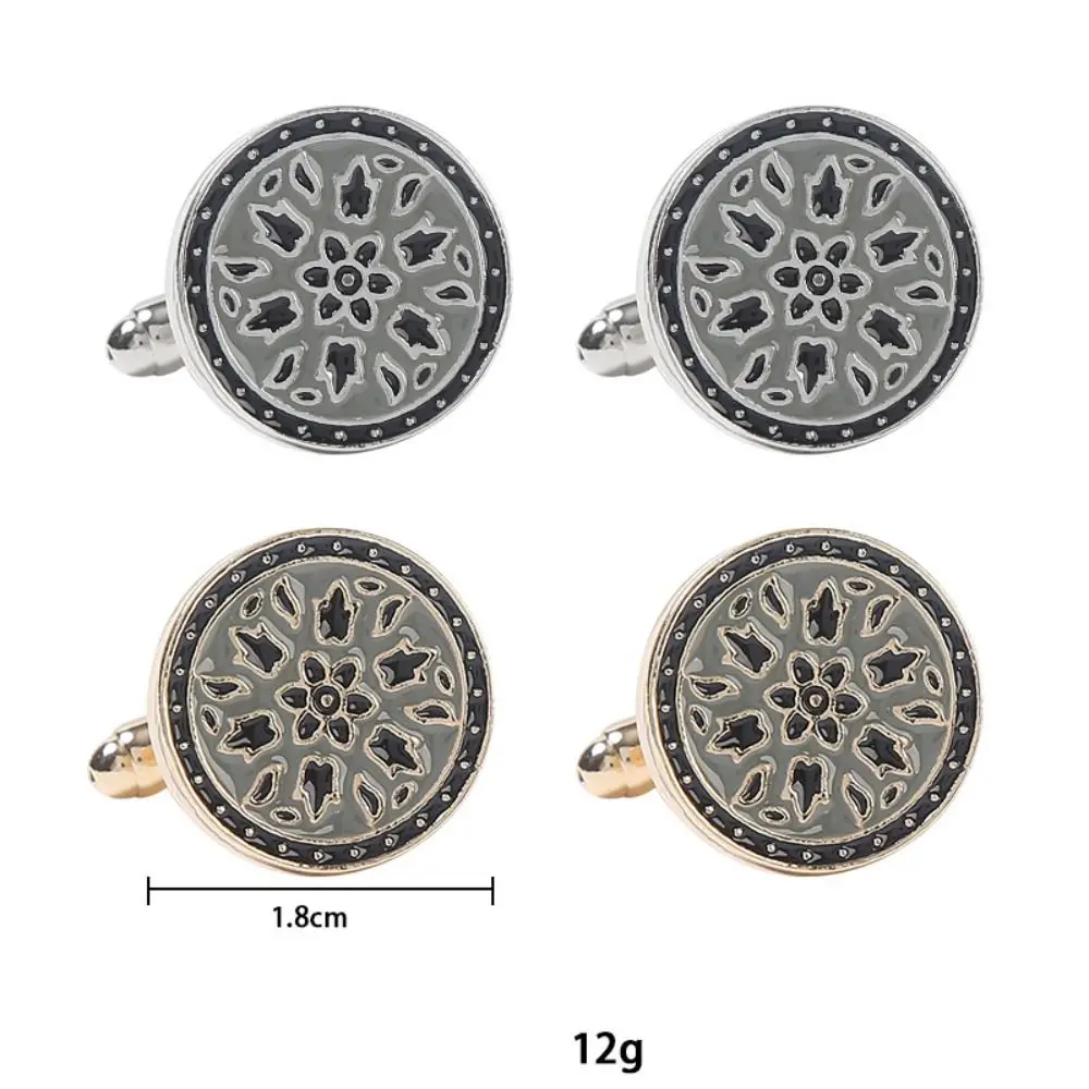2pcs Round Alloy Cufflinks Fashion Men\'s Suit Shirt Cuff Buttons New Painted Round French Style Cufflinks Elegant Style Knot