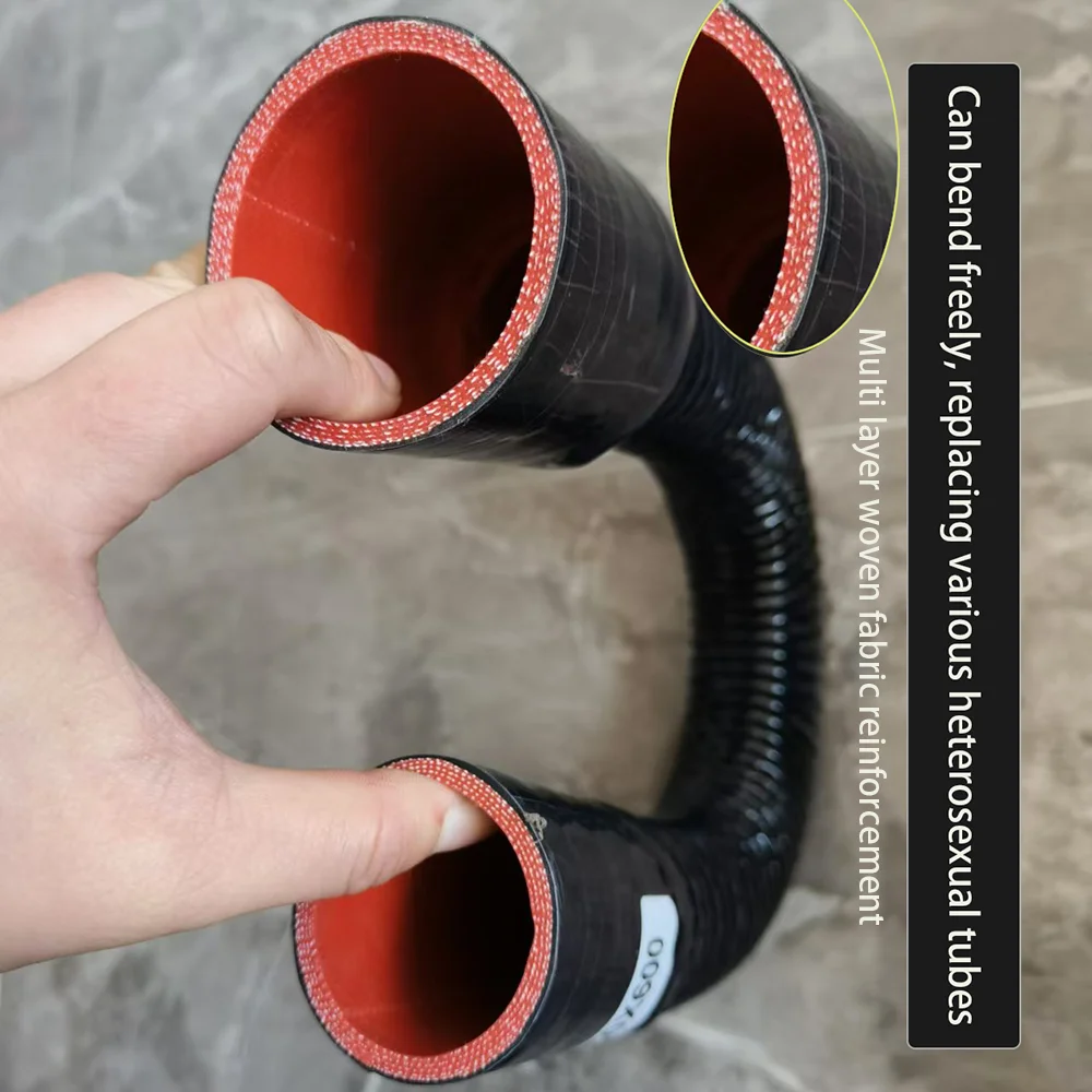 Automobile Woven fabric Large caliber Variable diameter Steel wire silicone hose Modified intake pipe for turbo engine black