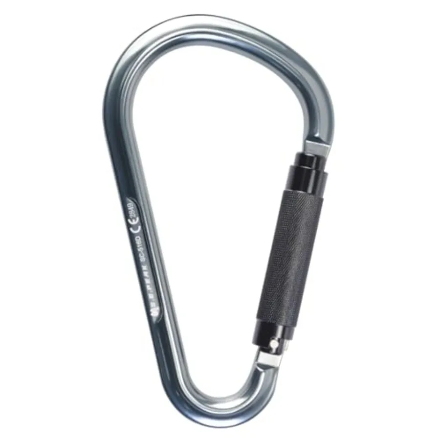 

22kN Large Aluminum Auto Locking Ladder Hook Professional CE Certified Heavy Duty Lightweight Carabiner for Outdoor Tower Climb