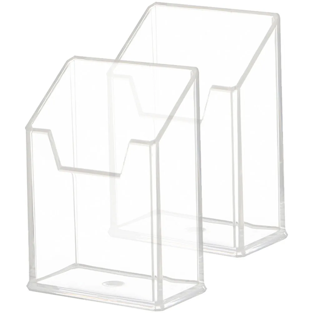 

2Pcs Premium Acrylic Pen Holder Smooth Finish Desktop Storage for Office School Home Use Multi-Purpose Clear Organizer Box