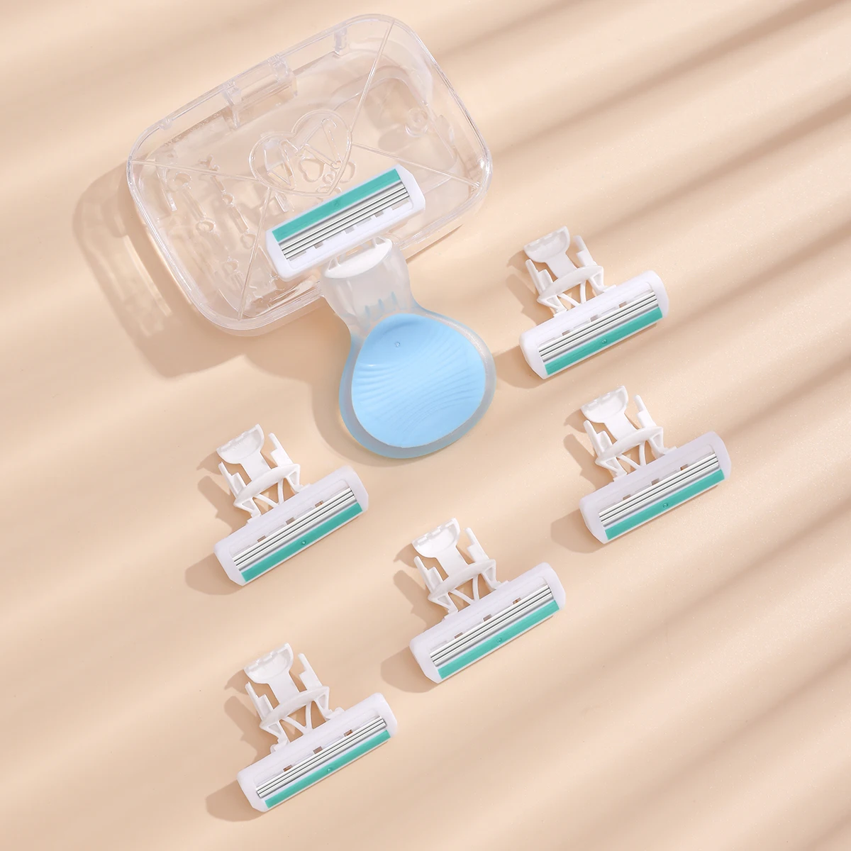 

1 Handle 6 Blades Woman Mini Razor Portable Hair Razor For Travel Fit For Arm/Leg/Armpit/Bikini Smooth Shaving