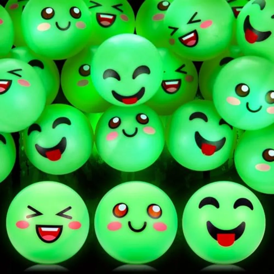 

24 Pcs Glow in The Dark Table Tennis Balls Christmas Luminous Emotion Bouncy Balls Glowing Halloween Party Supplies Goodie Bag