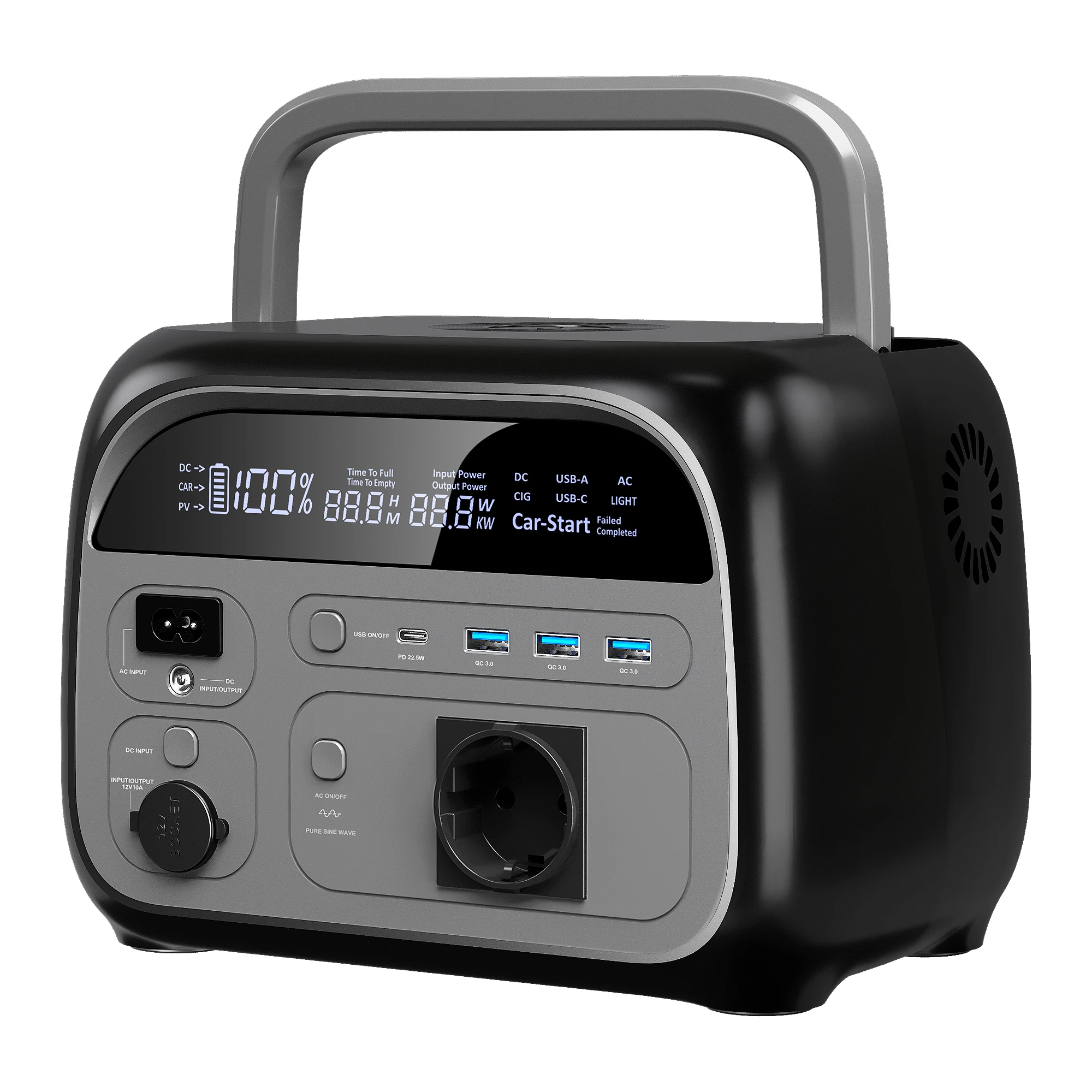 CTOLITY AP400 500W Powerstation mit reiner Sinuswelle, AP1000 1800W Solarladestation, 345WH 1024Wh LiFePO4-Akku, tragbarer Camping-Solargenerator, Notstromversorgung für Zuhause, USB, Typ-C, LED, mit