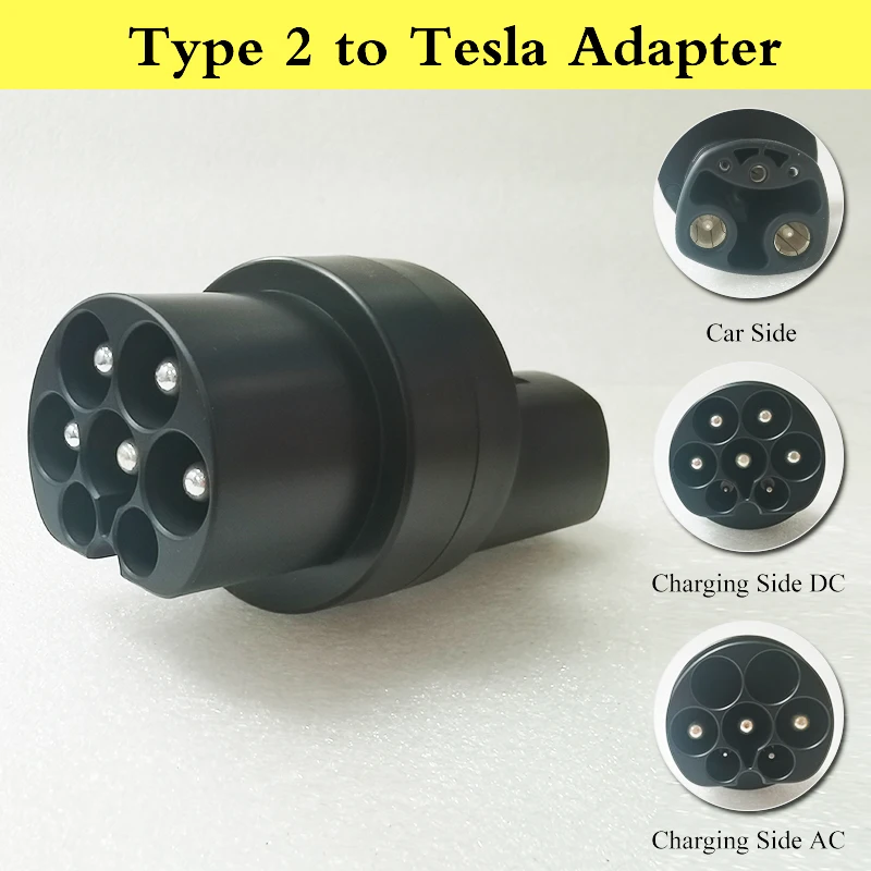 Type 2 to Tesla DC AC Adapter 200A 5pin 7 pin Electric car vehicle CCS2 Connector Converter