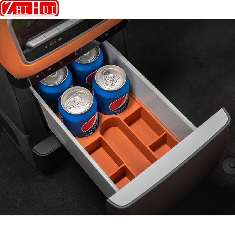 For Li Lixiang L9 2022 2023 Car Styling Refrigerator Food Grade Water Cup Holder Anti-skid Storage Box Auto Accessories