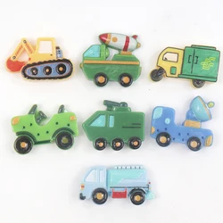 10/100PCS Resin Accessories Green Cartoon Express Tank Car Series Scrapbooking Patch Craft DIY Children Hairclip Decor Cabochons