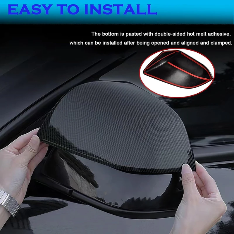Rückspiegel Shell Ersatz Abdeckung Für Tesla Modell Y/3 Highland Carbon Faser Rückspiegel Kappen Auto Außen Zubehör – Detail 6