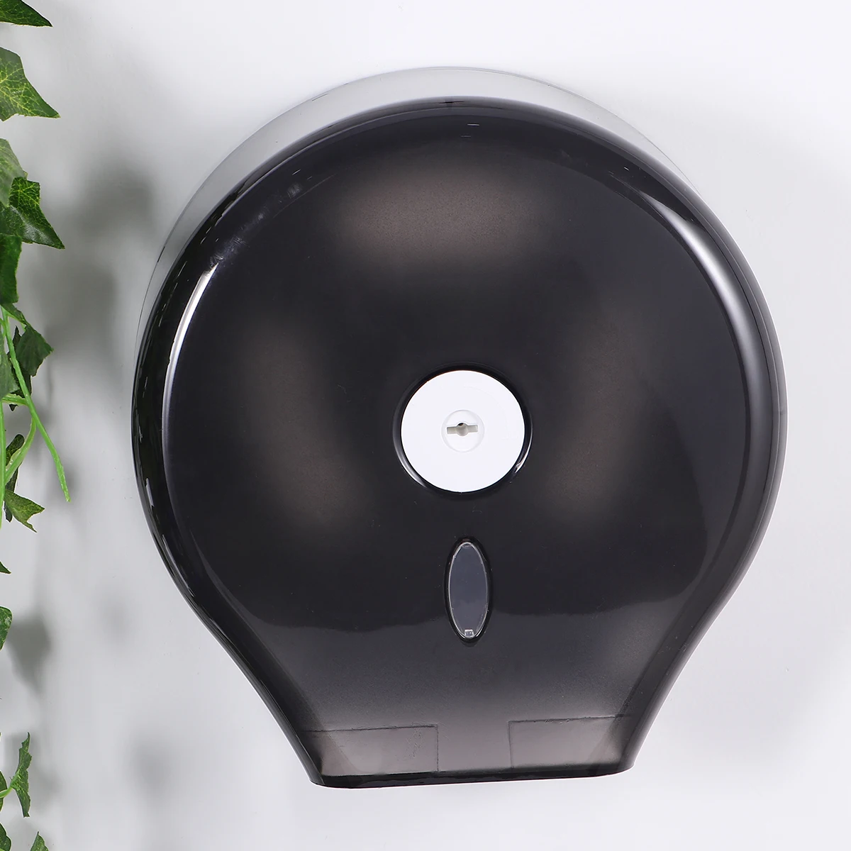 

Locking Wall Mounted Tissue Dispenser With Key For Public Places Black Round Waterproof Paper Holder For Office Hotel Mall