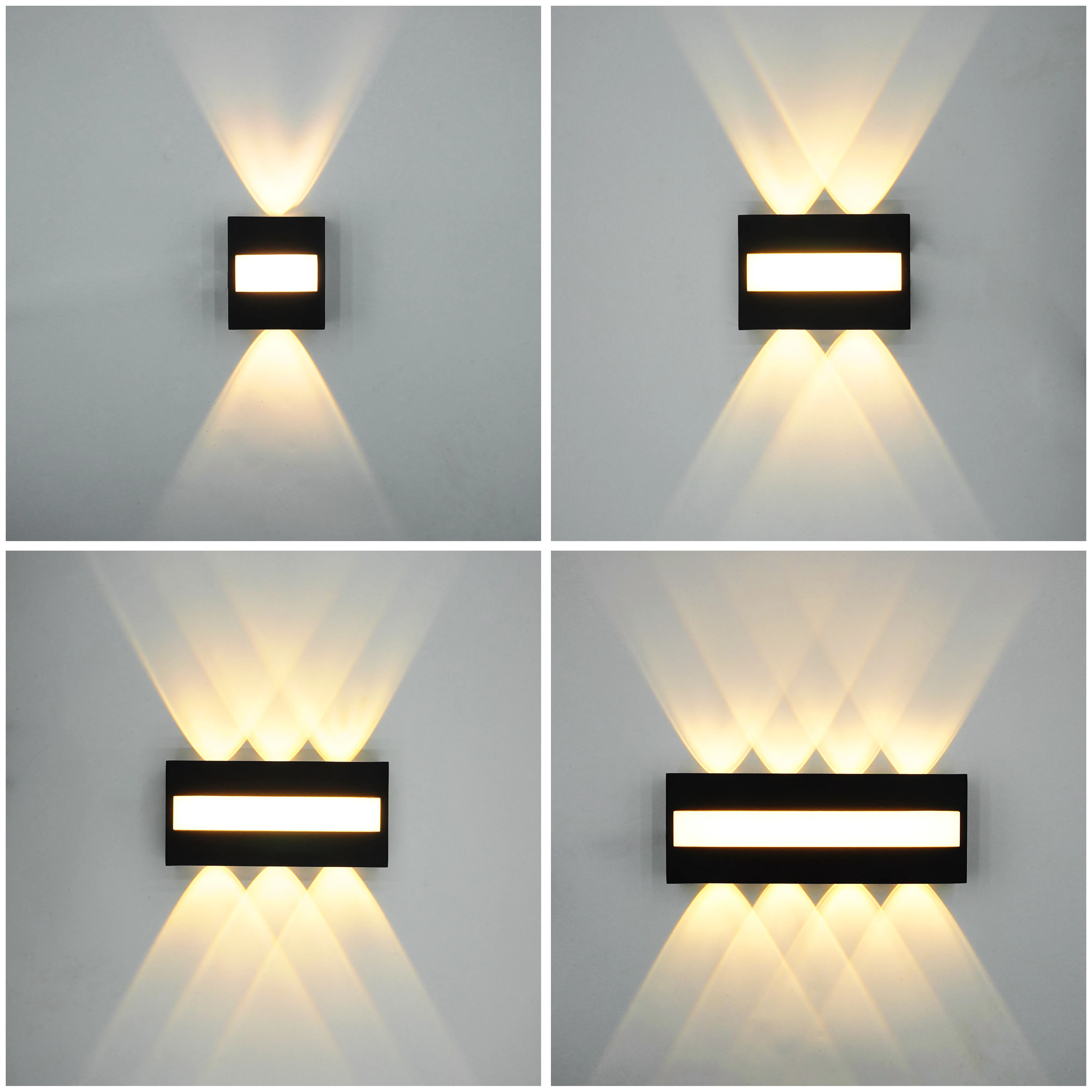Modern Square LED Wall Lamp, Outdoor Aluminum Wall Light, Waterproof Wall Lights, Universal Lighting for Indoor and Outdoor Use