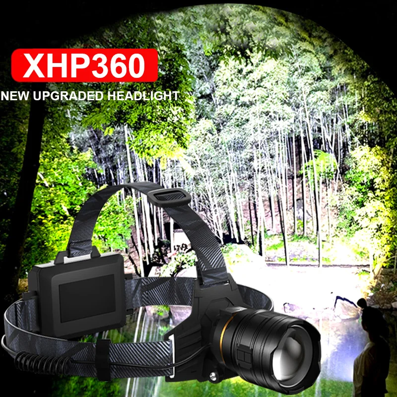 90000000LM Super XHP360 Powerful LED Headlamp XHP120 High Power Torch Lantern Rechargeable Head Lights 3*18650 USB Fishing Lamp