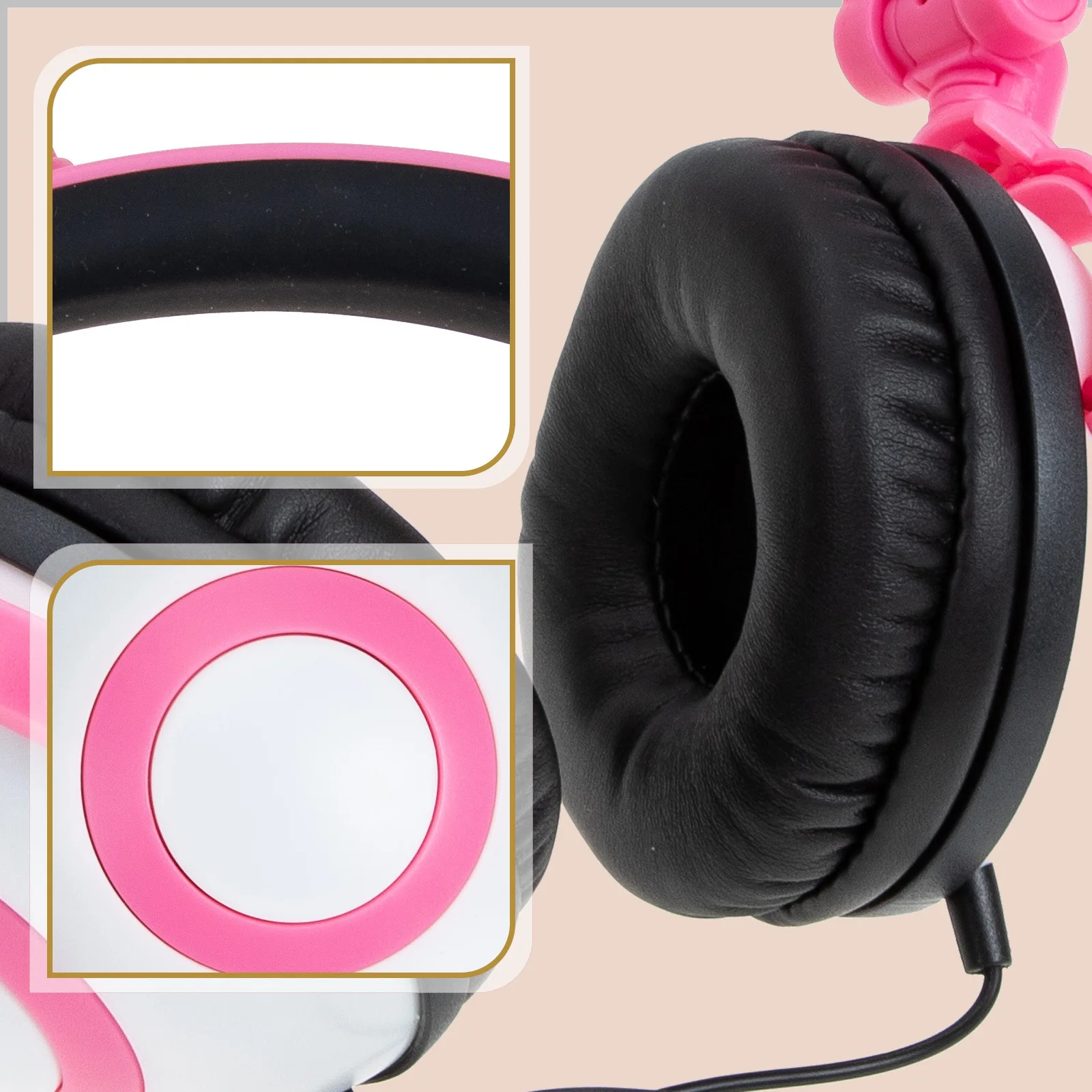 

Cat Ear Headphone Glow Led Headset Stereo Sound Foldable Adjustable For Travel School Office Use