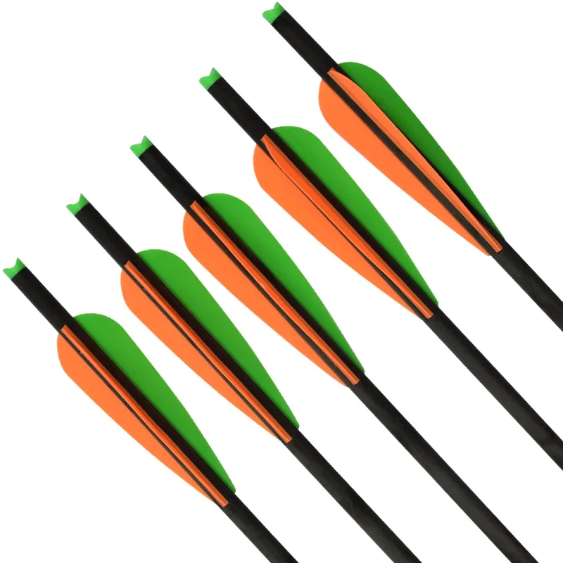 

12 шт., 8,8 мм, карбоновые арбалетные стрелы, 1 зеленый, 2 оранжевых лопасти, стрела с винтовой головкой диаметром для уличных стрел для стрел для стрельбы из арши и охоты