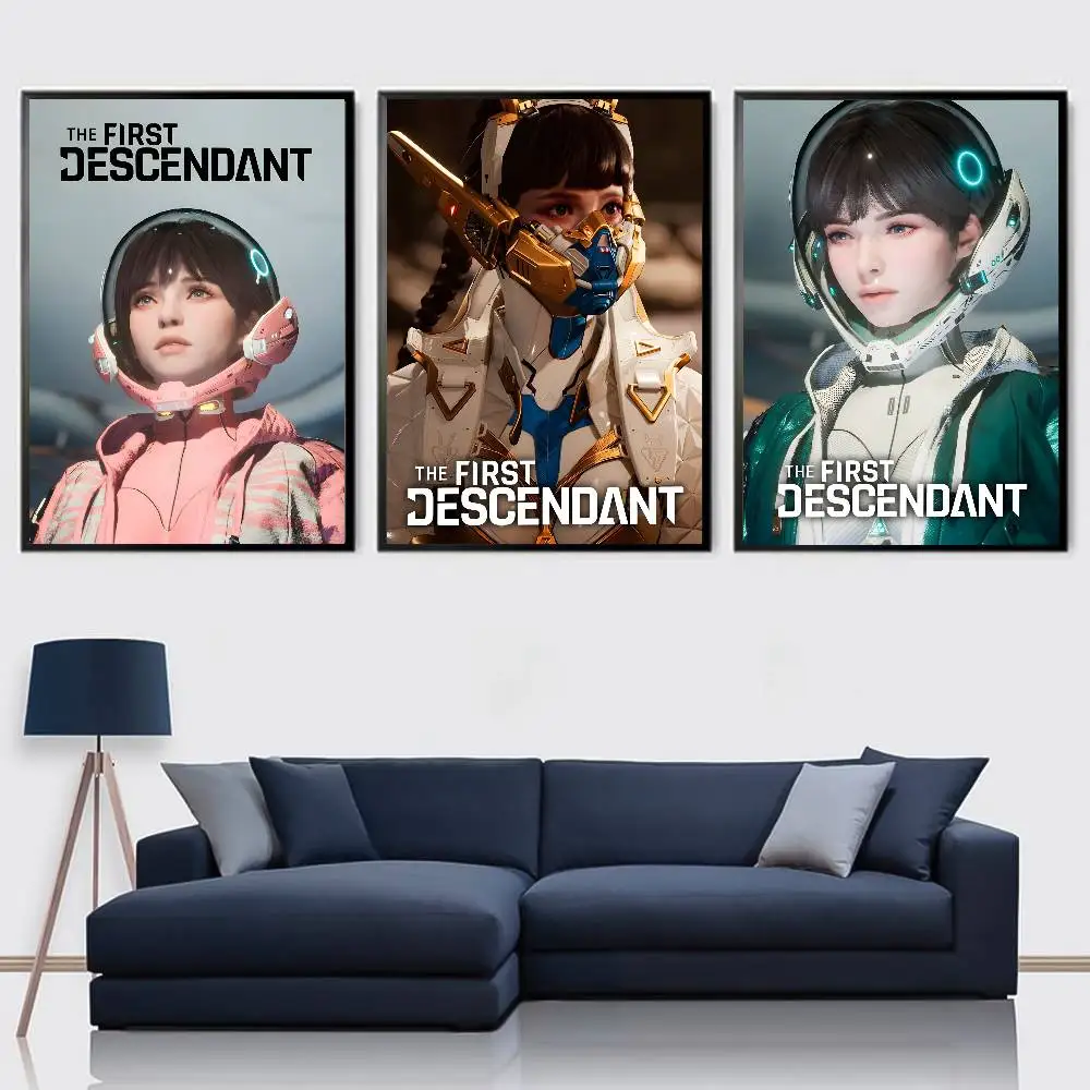 Shooter Viede Game T-The First Descendant Poster High Quality Dorm Living Room Aesthetic Wall Decoration Painting Stickers Gift