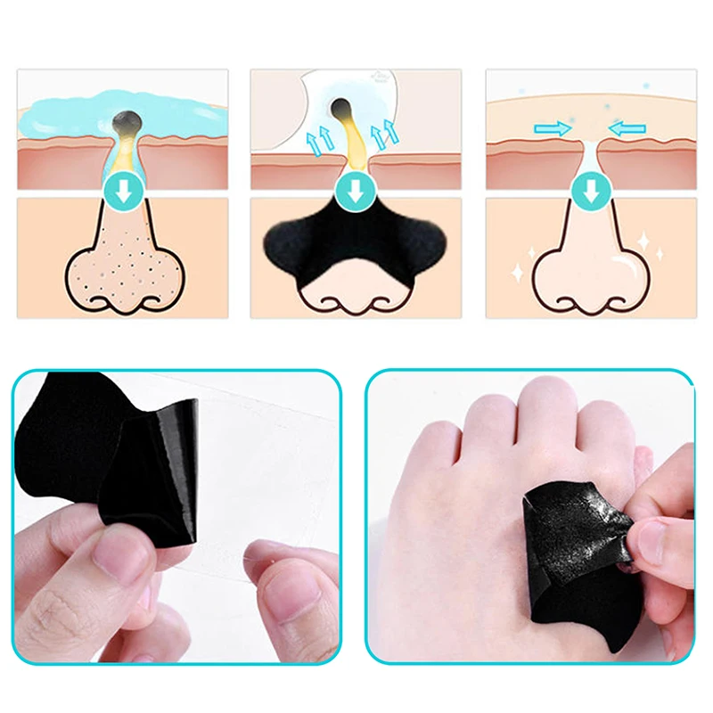 5/15/25/50Pcs Bamboo Charcoal Nose Pore Strips Deep-Cleaning Blackhead Removal Mask for Acne Care and Smooth Skin