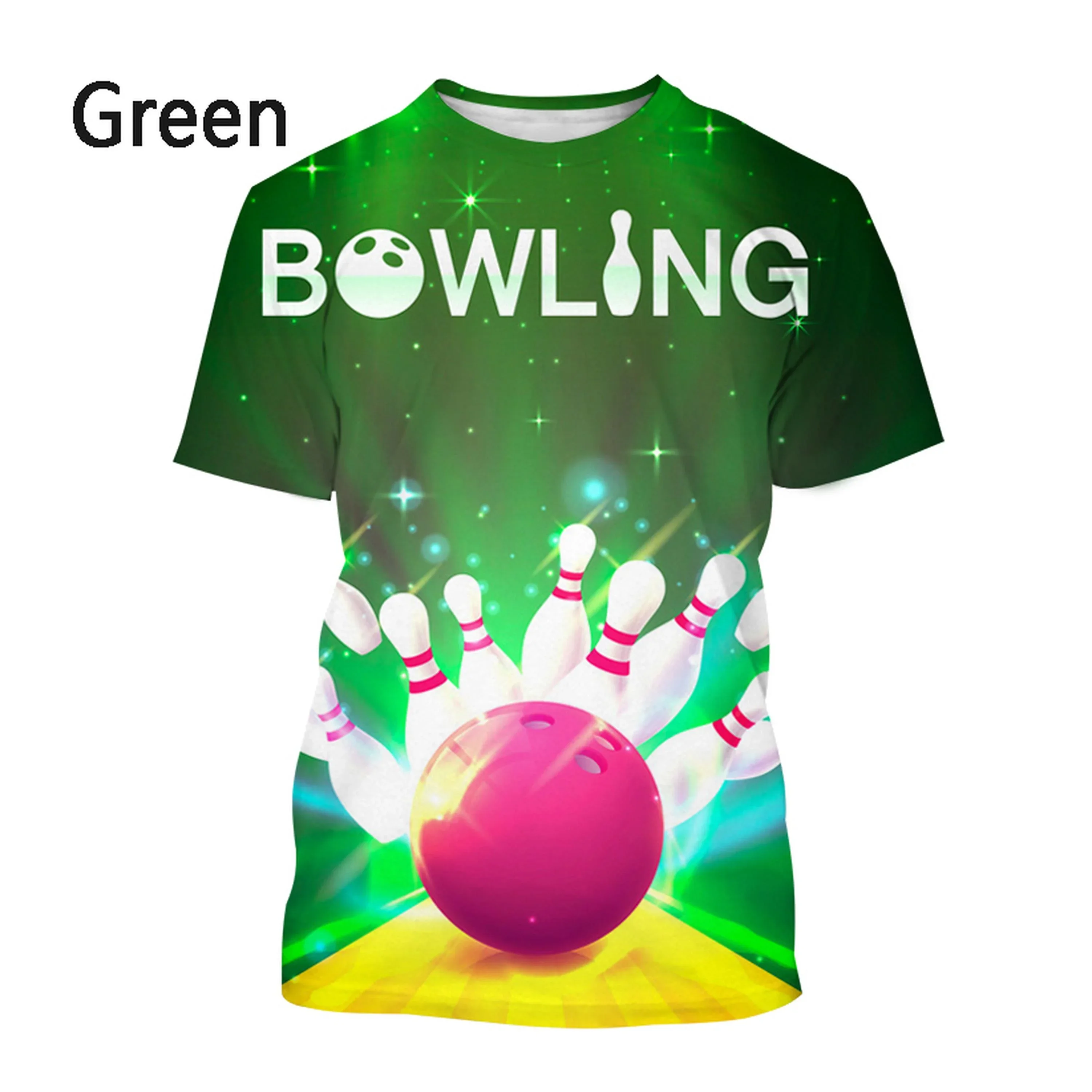 2024 New Men Women Summer Bowling 3D Printing T-Shirt Casual Short Sleeve Fashion Sweatshirt Tops