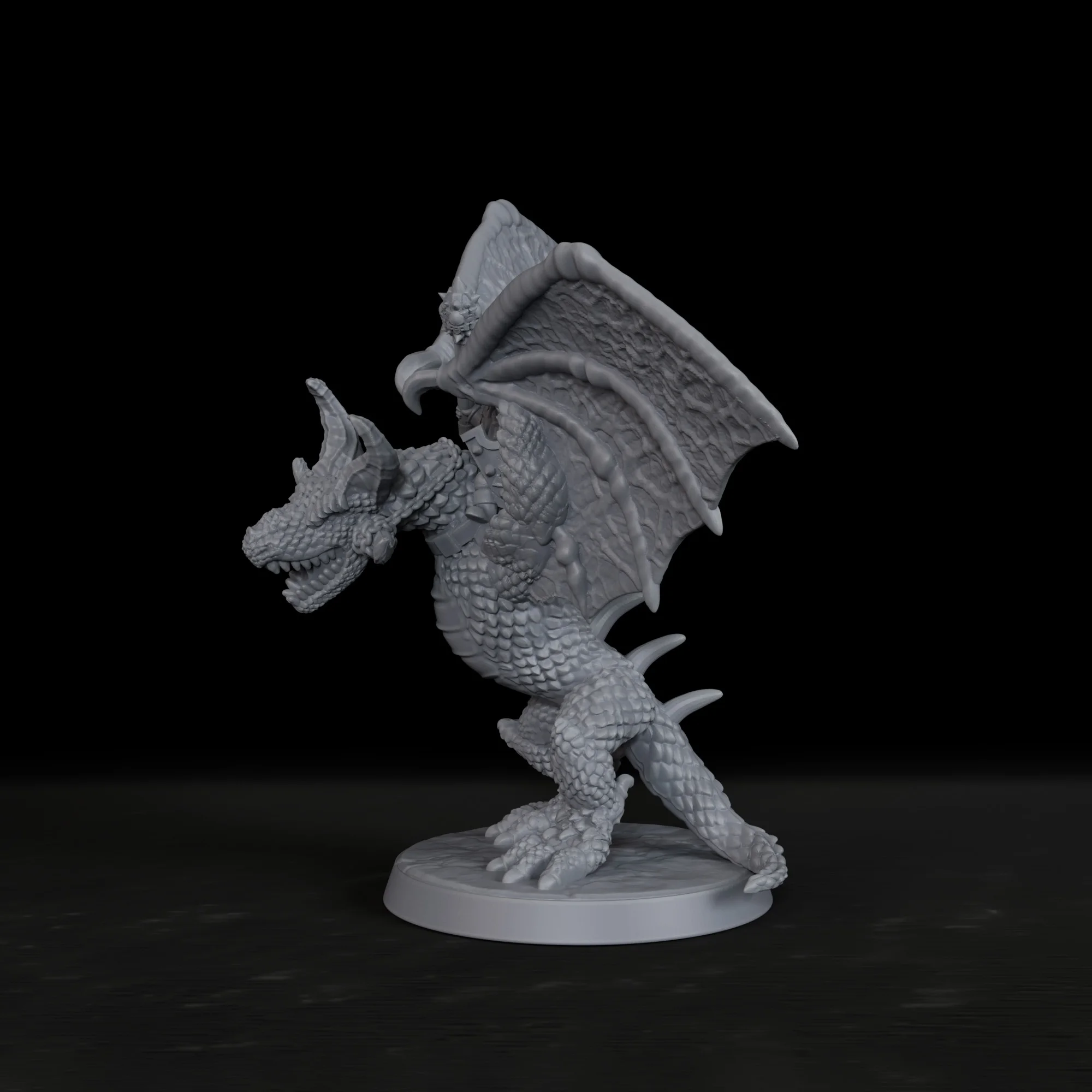 RPG Knight on Wyvern Miniature Set - Unpainted TTRPG Dragon  Figure, Removable Base, Ideal for Fantasy Diorama Terrain Scenarios view 4