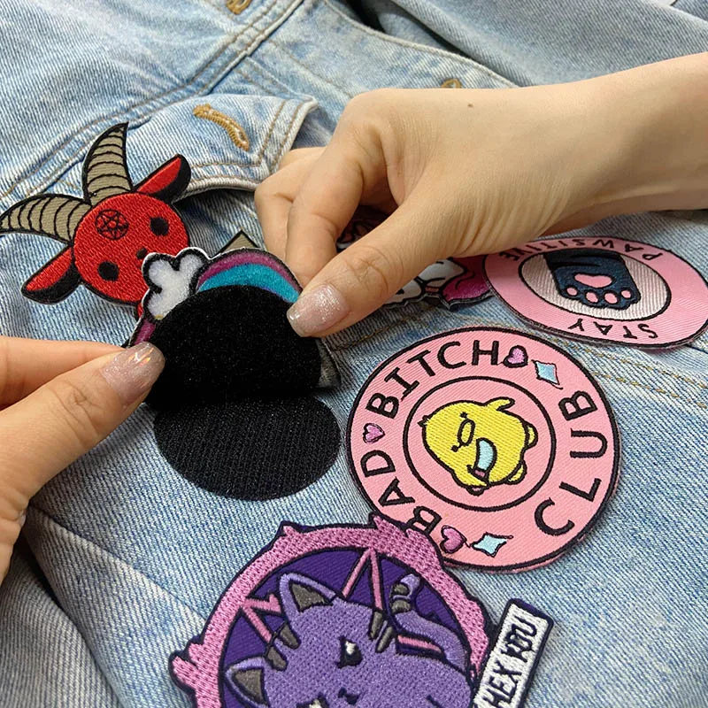 Fox Patch Cartoon Fox Patches For Clothing Thermoadhesive Patches On Clothes Applique Moon Embroidery Badges Cute Animal Sticker