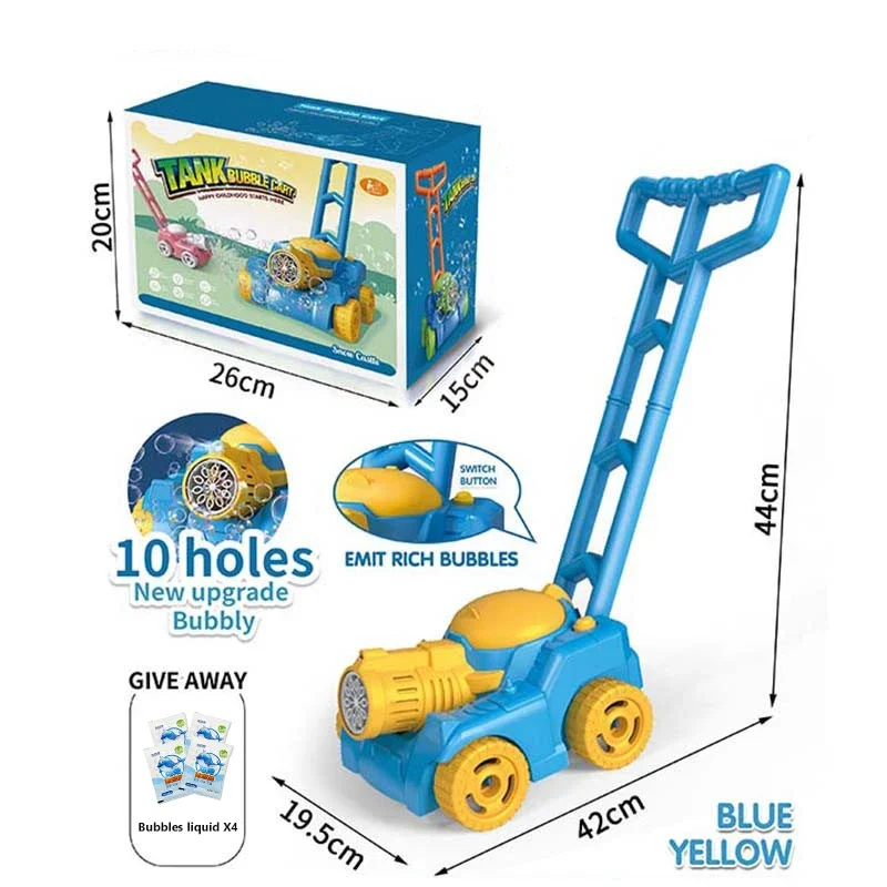 Automatyczny wózek do robienia baniek mydlanych z 10 otworami, z oświetleniem, szczelny, z bogatą pianą, elektryczny generator baniek do użytku na zewnątrz, na wesela i imprezy.