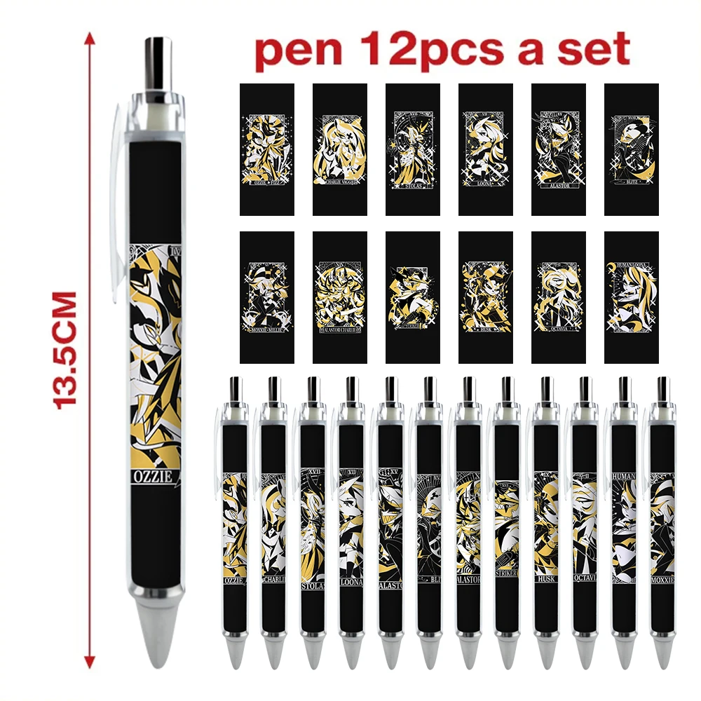 2PCS Helluva Boss Fizz Arolli Stolas Loona Blitzo Striker Stars Stella Millie Moxxie Anime TV Drama Gel Pens Stationery Caneta