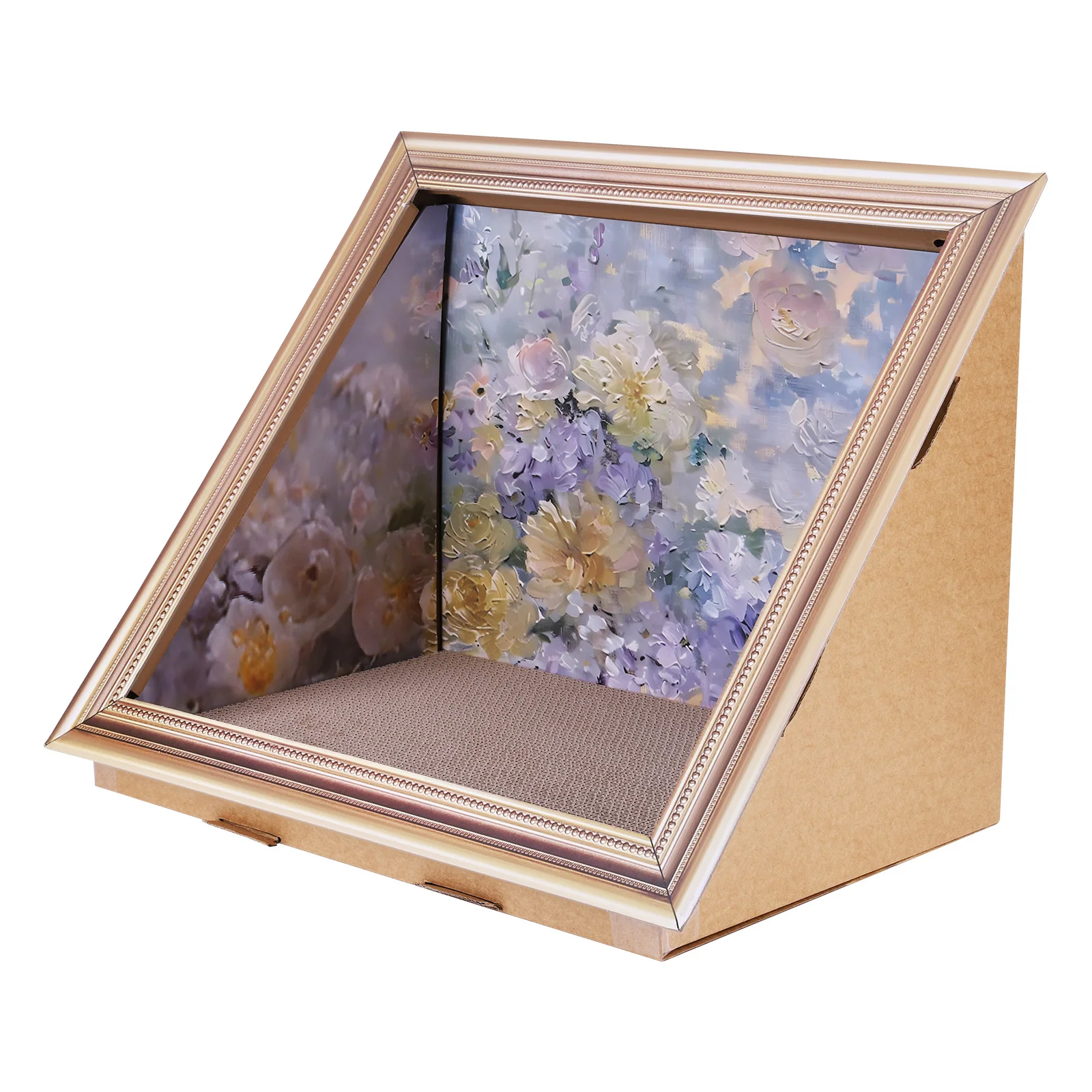 

3D Oil Painting Cat Claw Board Reusable Oil Painting Frame Cat Nest Breathable Cardboard Photo Frame Cat Bed Pet Supplies Gift