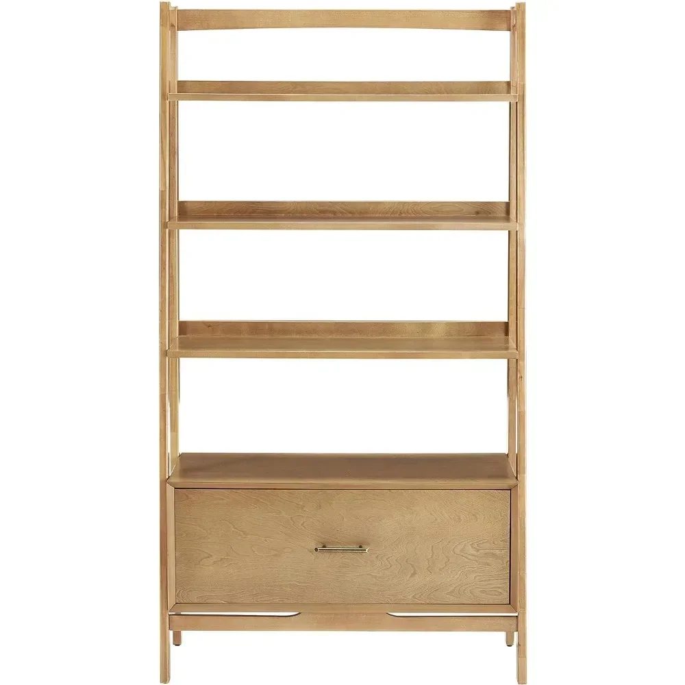 Moderate Bookshelf with four layers and one drawer，Landon Large Etagere Bookcase