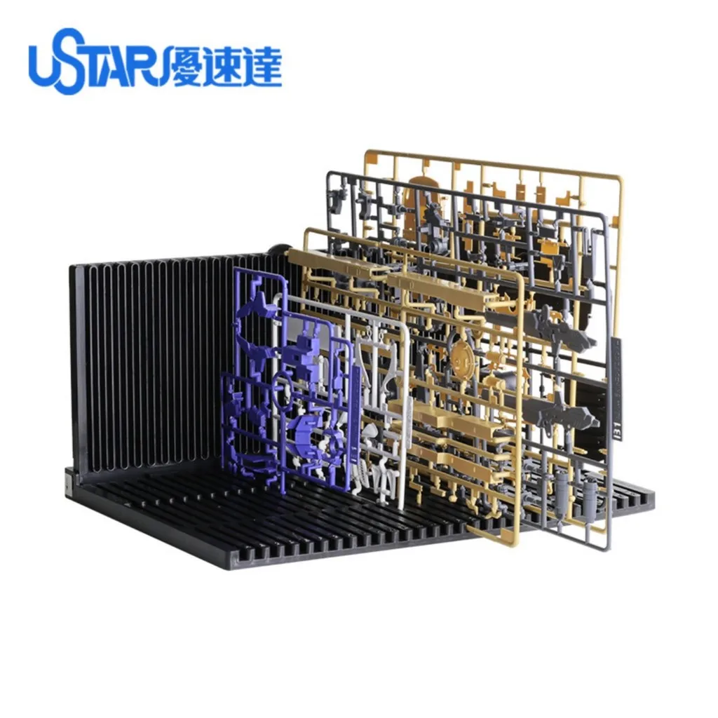 Ustar 90084 Model Kit Assemble Parts Holding Stand for Gundam Military Model Making Storage Rack Portable Handled Storage Case