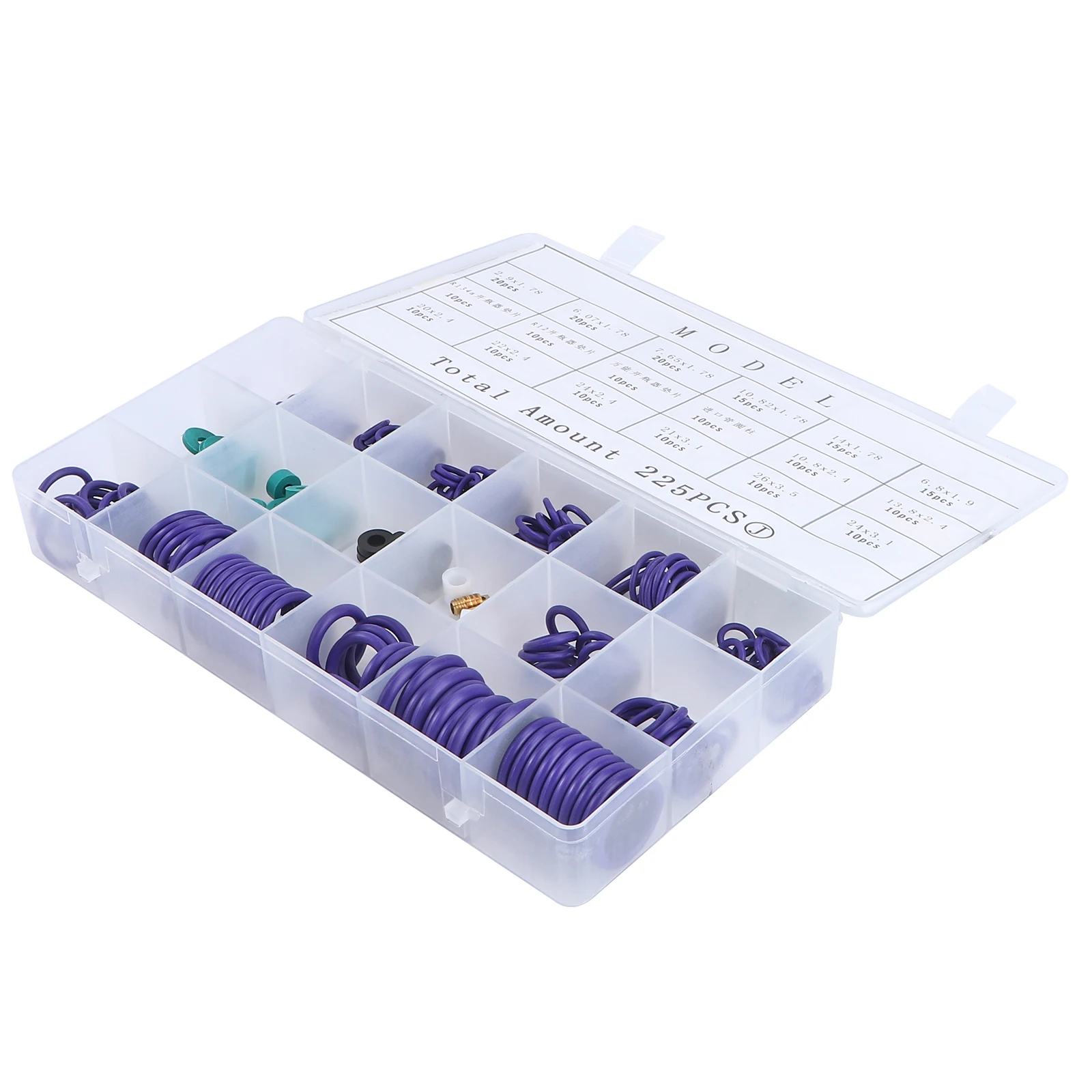 

225 Pcs Sealing Ring O-ring Repair Accessories Conditioning Gasket Washer Assortment Kit Rubber Compressor Seals Kits
