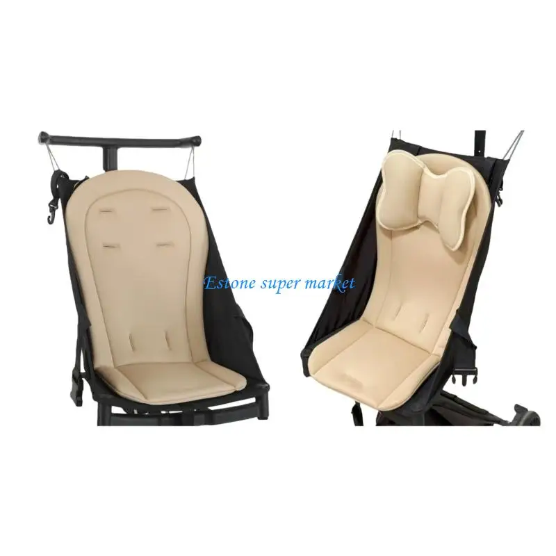 

090B Easy Clean Pram Mat Soft Cloth Adjustable Infant Pushchair Cushion Safe & Comfortable Pram Insert for Newborns Kids