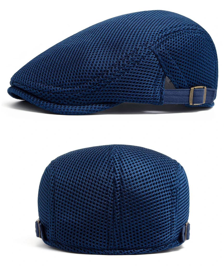 Neue Sommer Atmungsaktive Mesh Baskenmütze Mode Lässig Sonnenblende Flachen Hut Vintage Männer Frauen Zeitungsjunge Mütze Für 54-59 cm Kopf Umfang – Detail 8