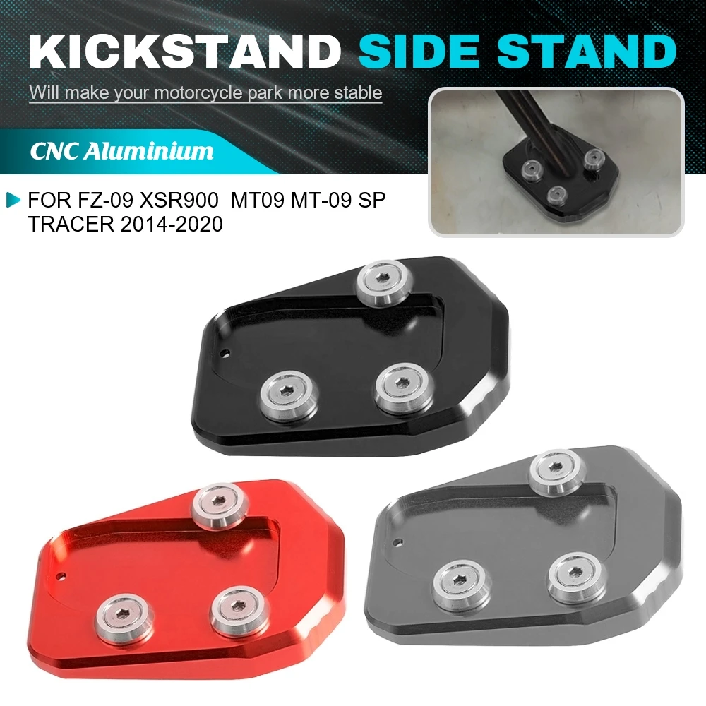 

Motorcycle CNC Side Stand Enlarger Plate Kickstand Foot Shelf For YAMAHA FZ-09 XSR900 MT-09 MT09 MT-09 SP MT-09 Tracer 2014-2020